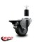 Service Caster 3'' Gray Poly Swivel 1-3/8'' Expanding Stem Caster with Brake SCC-EX20S314-PPUB-PLB-138 - alternate 4
